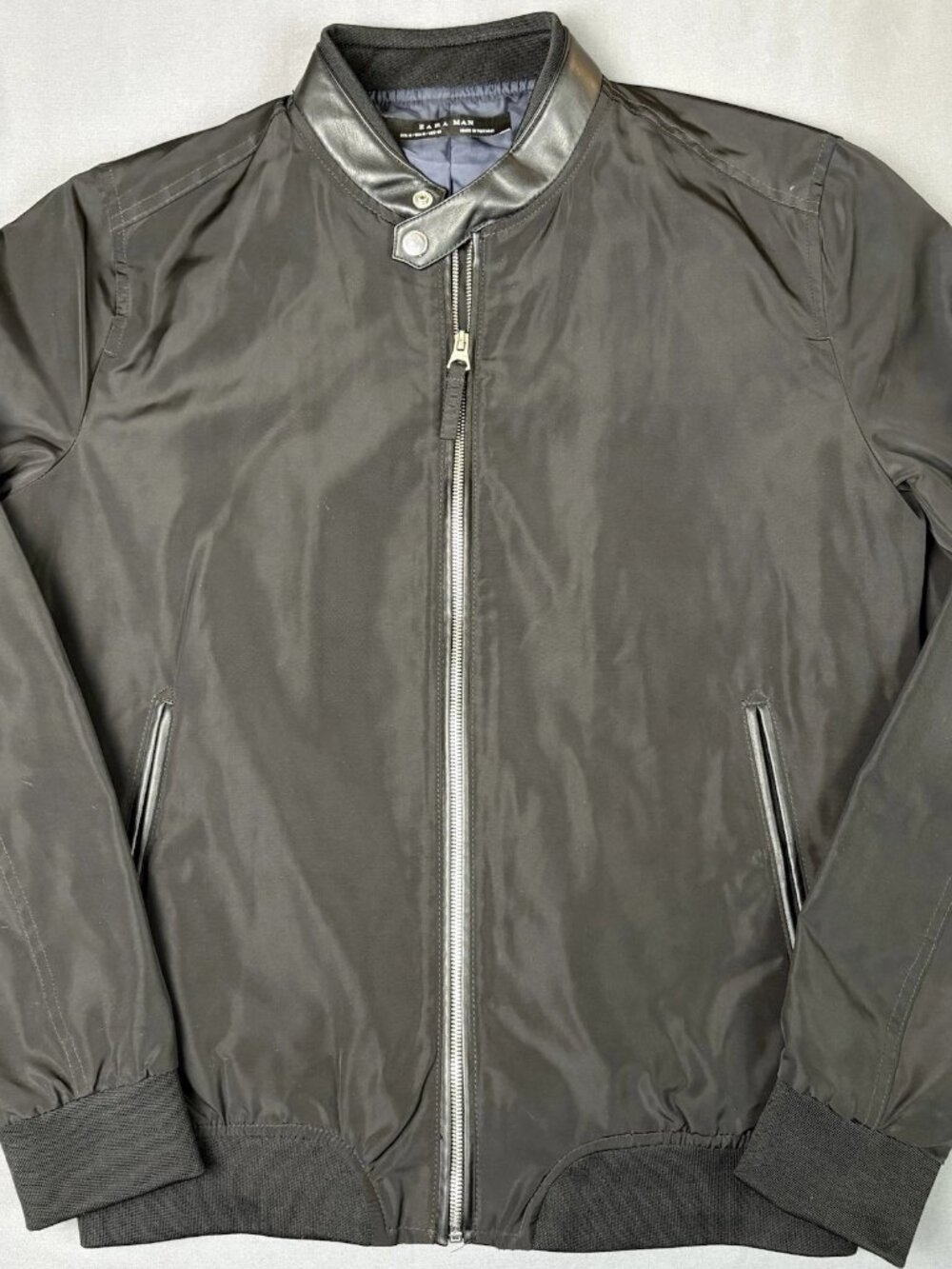 Zara Men's Bomber Jacket Black Medium
